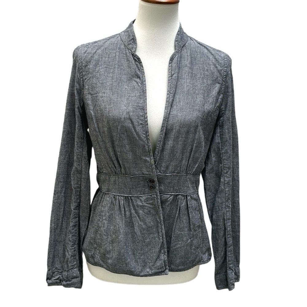 Eileen Fisher blazer jacket XS Denim blue 100% cotton